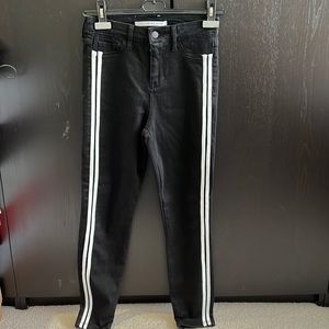 Ladies Celebrity Pink Brand New Black With White Stripe Jeans Size 26